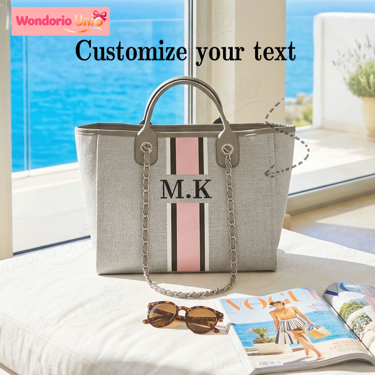 Embroidery Initials Designs - Bolsa de Lona Personalizada con Monograma,