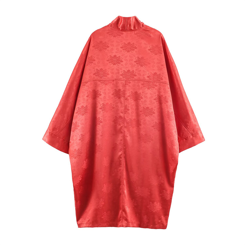 Kimono de Satén con Estampado  - Embroidery Origin reseña y precio