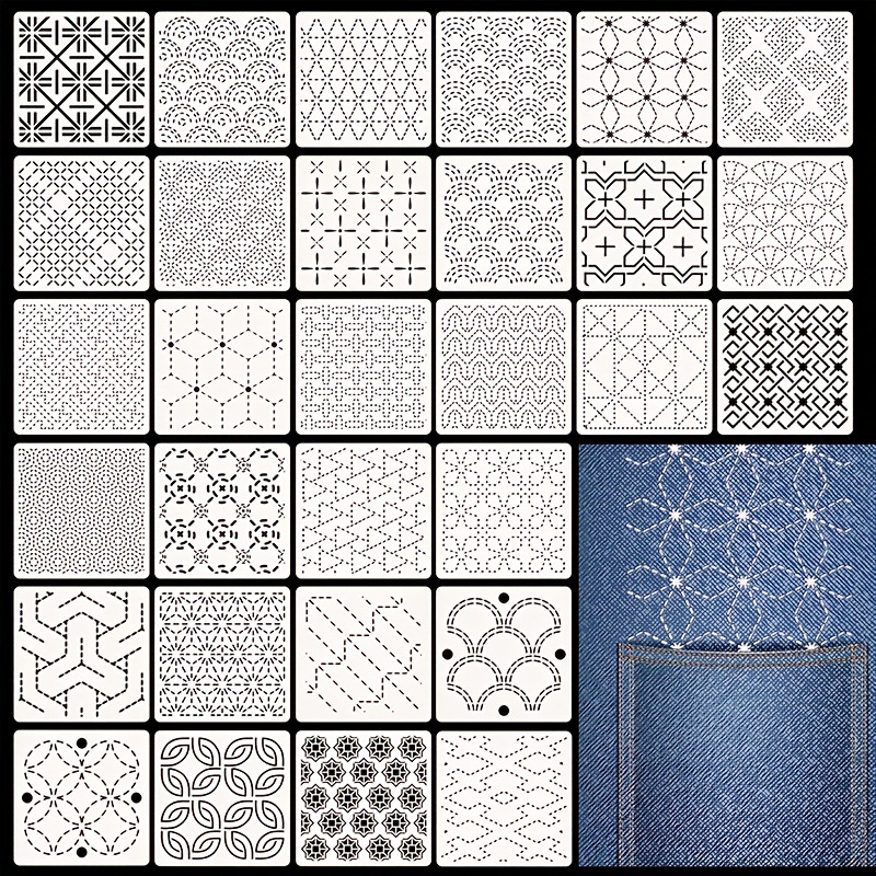 30 Uds plantillas de bordado p - Embroidery Quilting reseña y precio